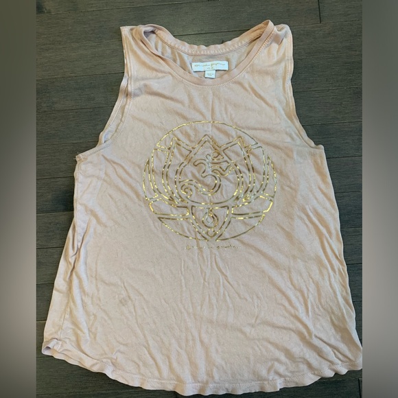 Spiritual Gangster Light Pink with Gold Symbol Women’s M Tank Top - Picture 1 of 9